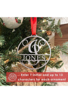 Shop For Circle Monogram Christmas Ornaments (5 Pk) at Michelle's aDOORable Creations