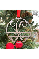 Shop For Circle Monogram Christmas Ornaments (5 Pk) at Michelle's aDOORable Creations