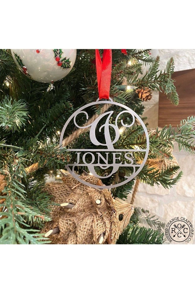 Shop For Circle Monogram Christmas Ornaments (5 Pk) at Michelle's aDOORable Creations