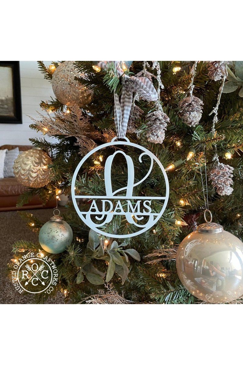 Shop For Circle Monogram Christmas Ornaments (5 Pk) at Michelle's aDOORable Creations