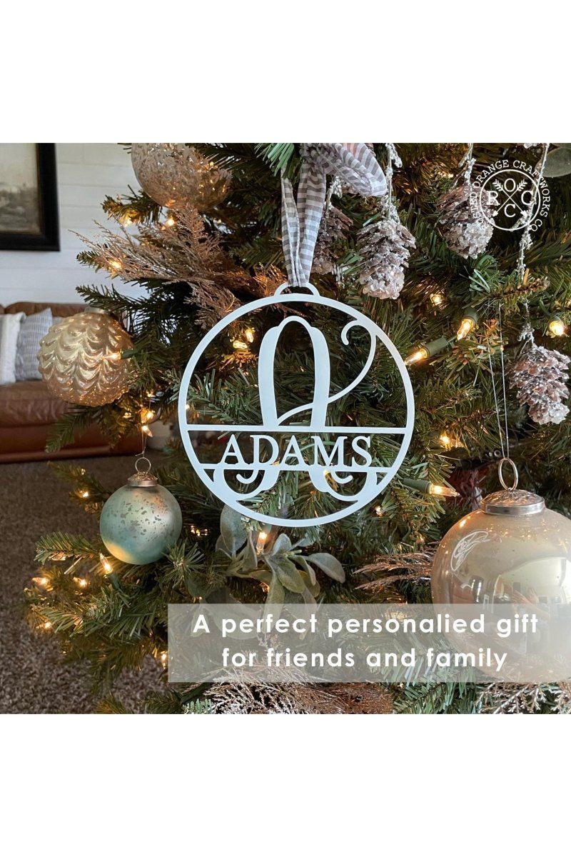 Shop For Circle Monogram Christmas Ornaments (5 Pk) at Michelle's aDOORable Creations