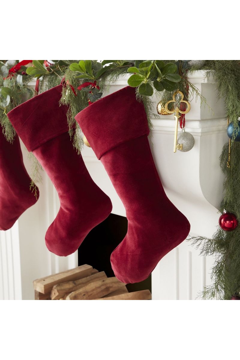 Shop For Classic Garnet Red Velvet Christmas Stocking - 20" at Michelle's aDOORable Creations