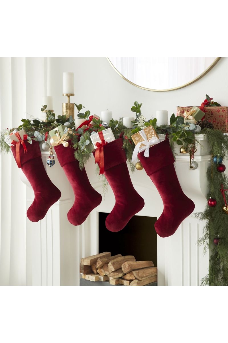 Shop For Classic Garnet Red Velvet Christmas Stocking - 20" at Michelle's aDOORable Creations