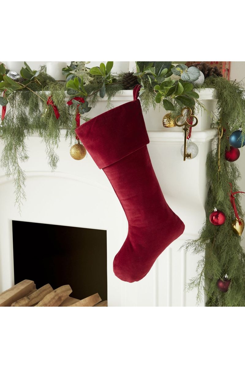 Shop For Classic Garnet Red Velvet Christmas Stocking - 20" at Michelle's aDOORable Creations