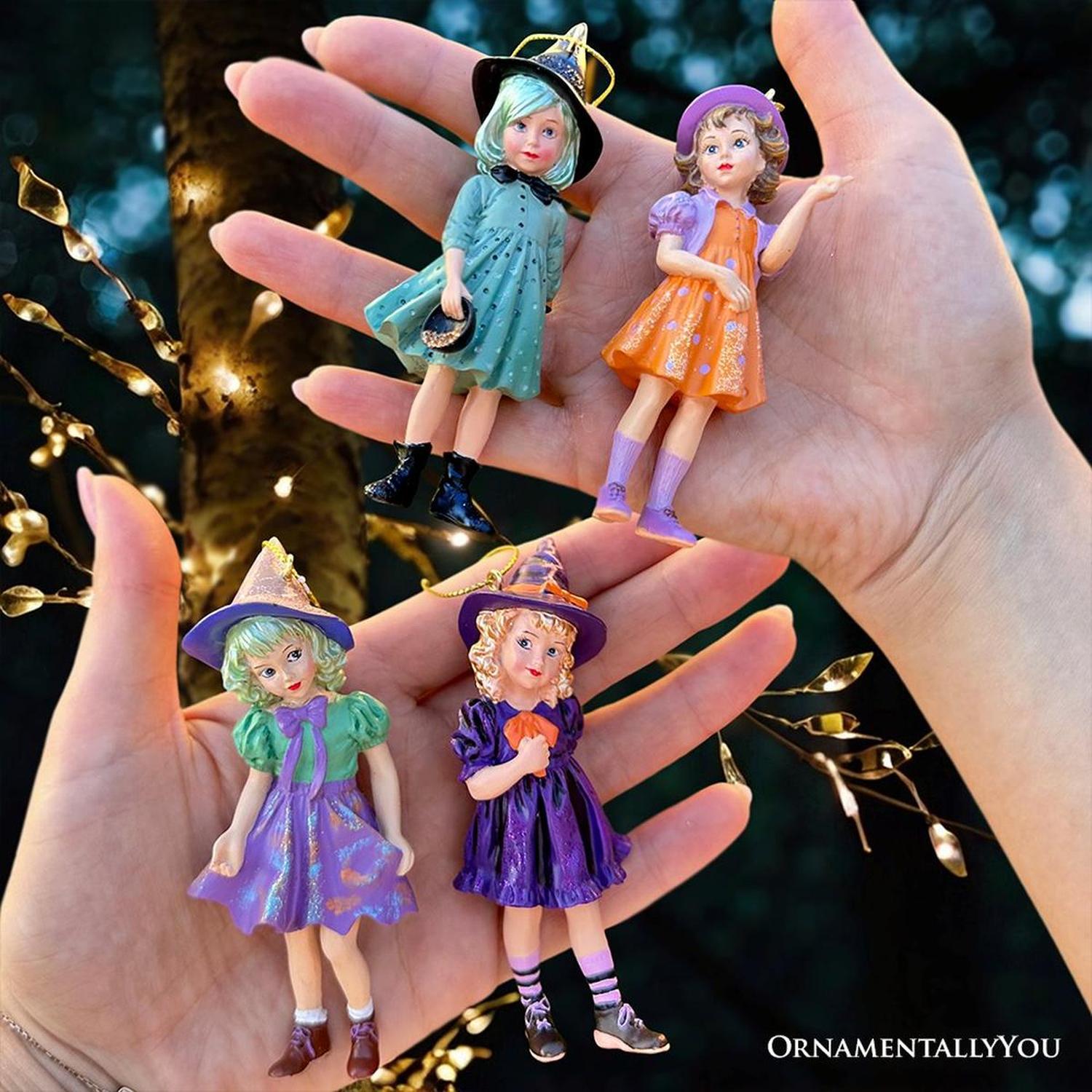 Halloween Victorian Little Witch Girls (Set of 4)