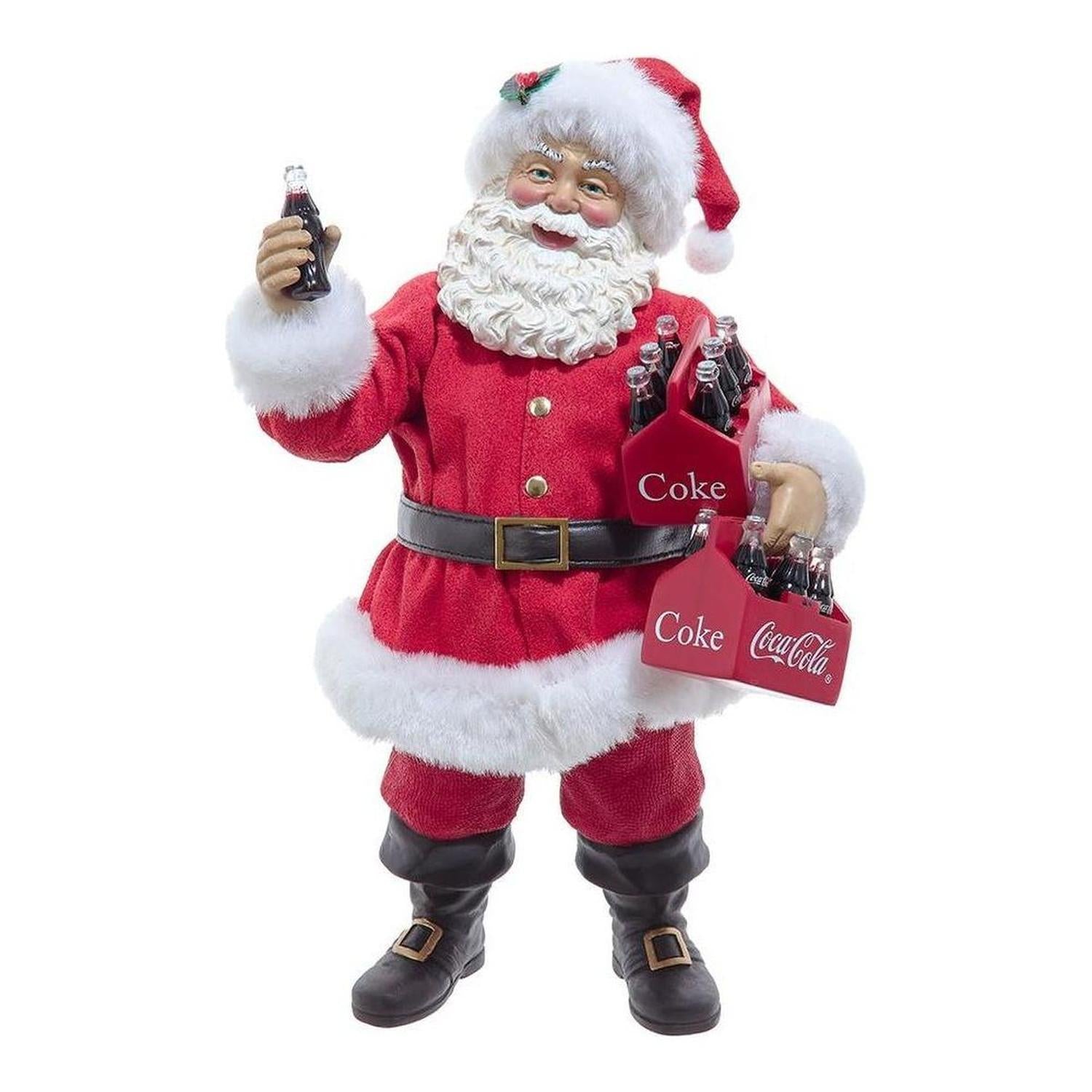 Coca-Cola® Santa Holding Two Six Packs Table Piece