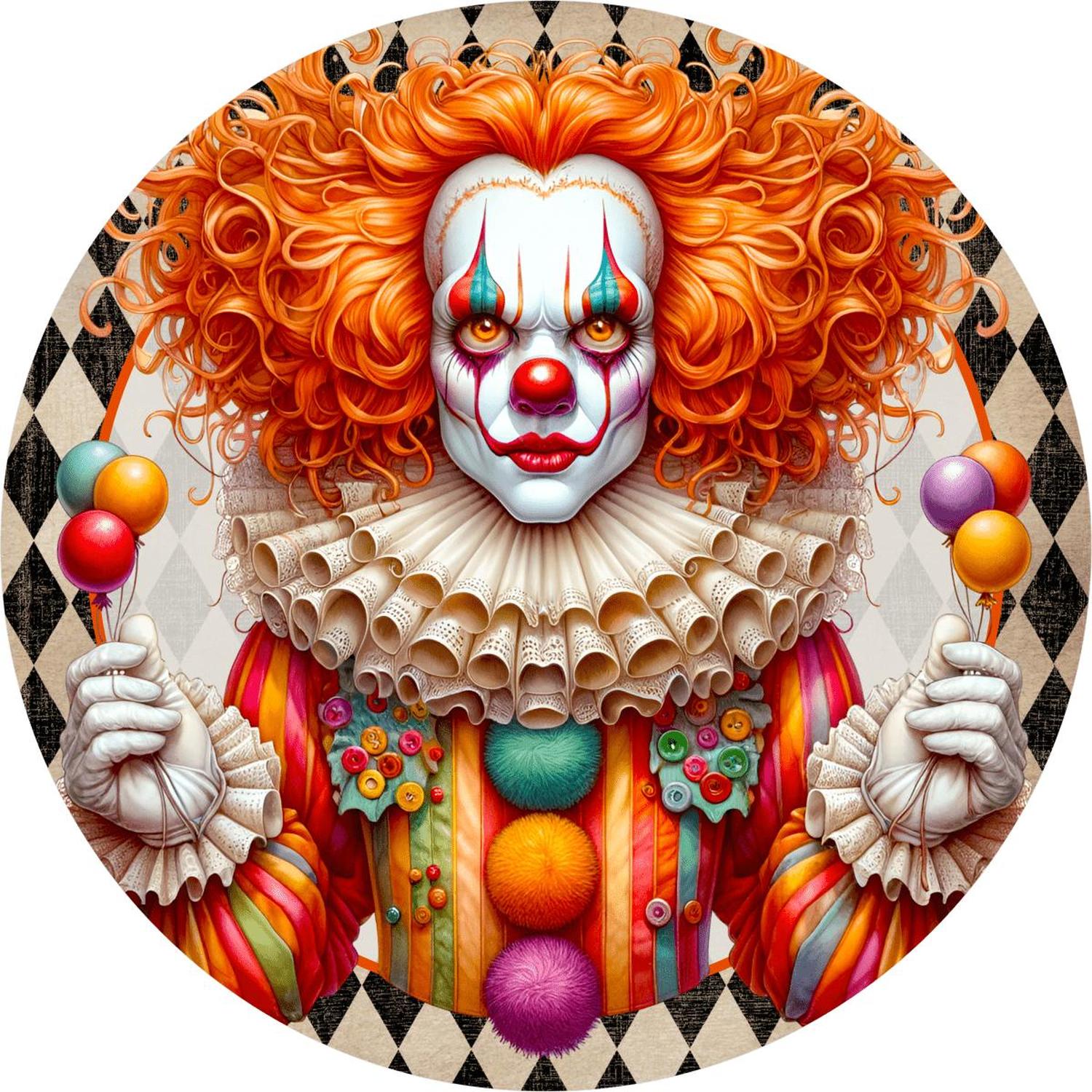 Shop For Colorful Halloween Clown Round Sign