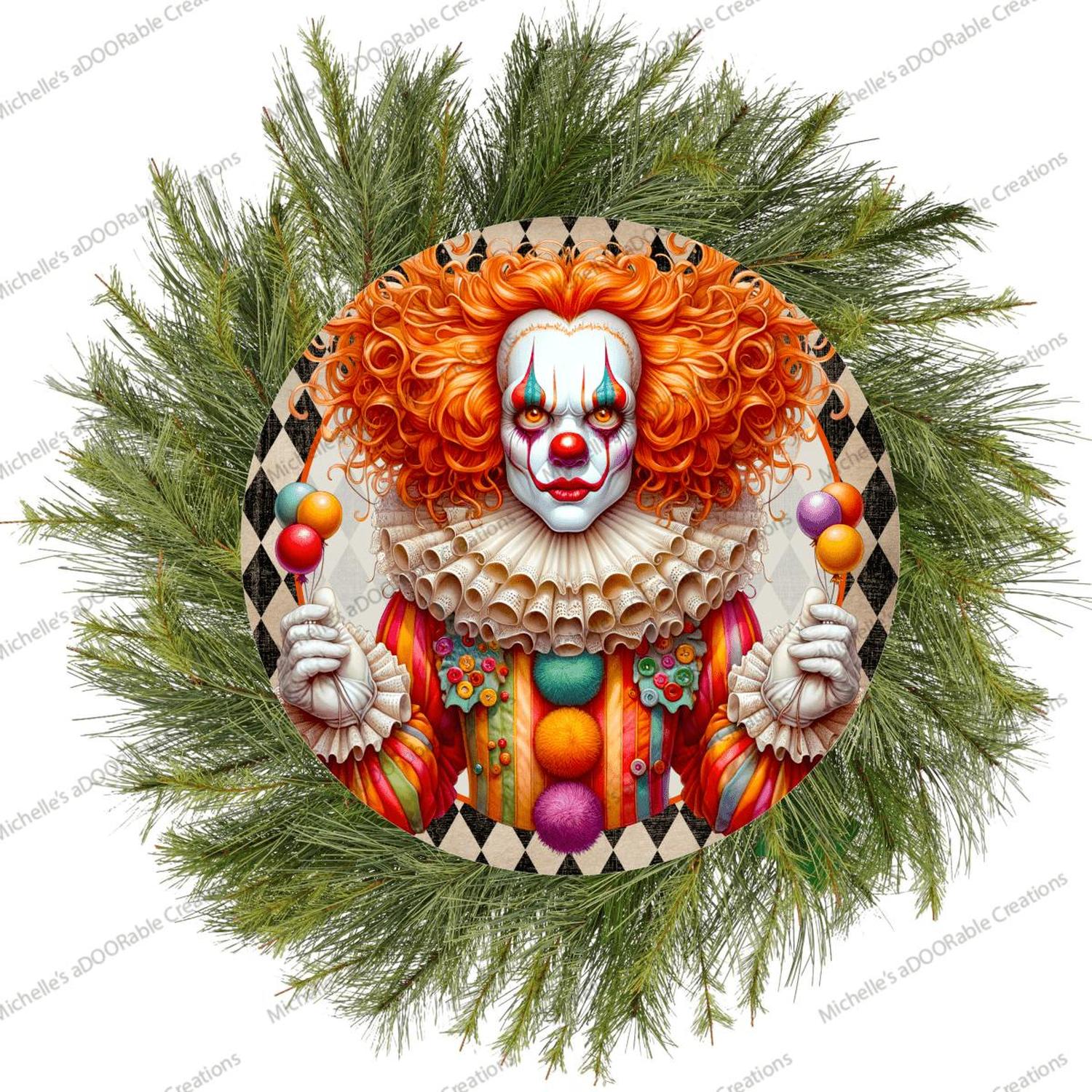 Shop For Colorful Halloween Clown Round Sign