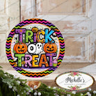 Shop For Colorful Trick or Treat Round Sign