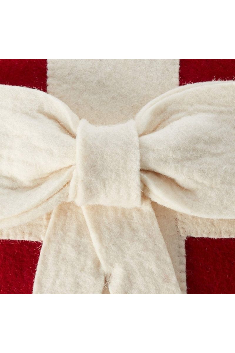 Shop For Cream Bow Christmas Pillow Cover 20" at Michelle's aDOORable Creations