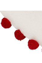 Shop For Cream Christmas Tree Skirt, Red Pom Poms at Michelle's aDOORable Creations