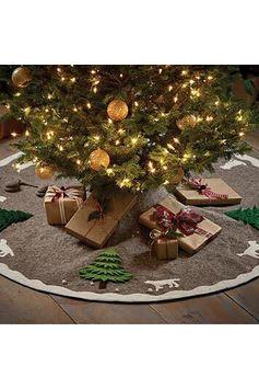 Shop For Cream Dogs and Green Trees Christmas Tree Skirt 72" at Michelle's aDOORable Creations