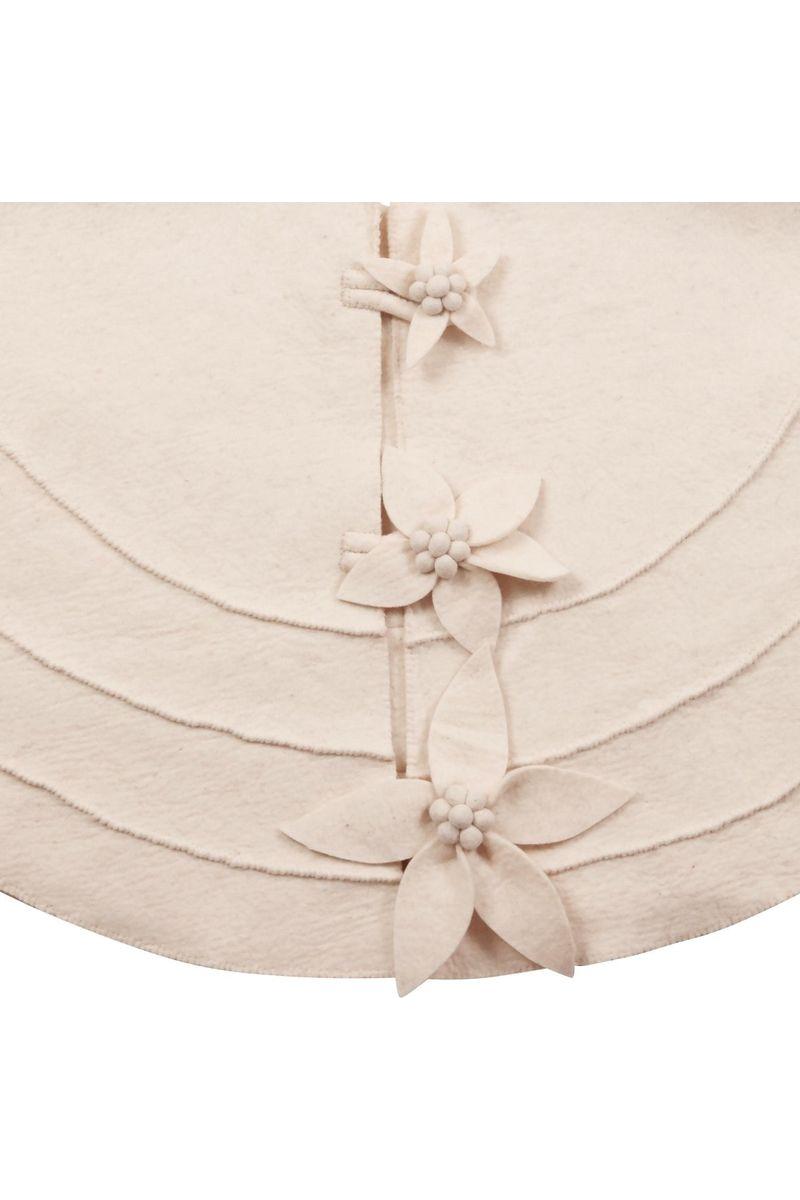 Shop For Cream Poinsettia Buttons Christmas Tree Skirt 72" at Michelle's aDOORable Creations