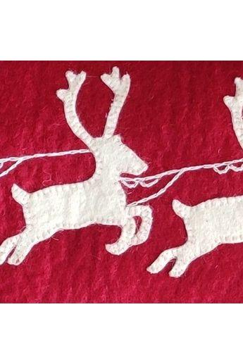 Shop For Cream Sleigh and Reindeer Christmas Pillow at Michelle's aDOORable Creations