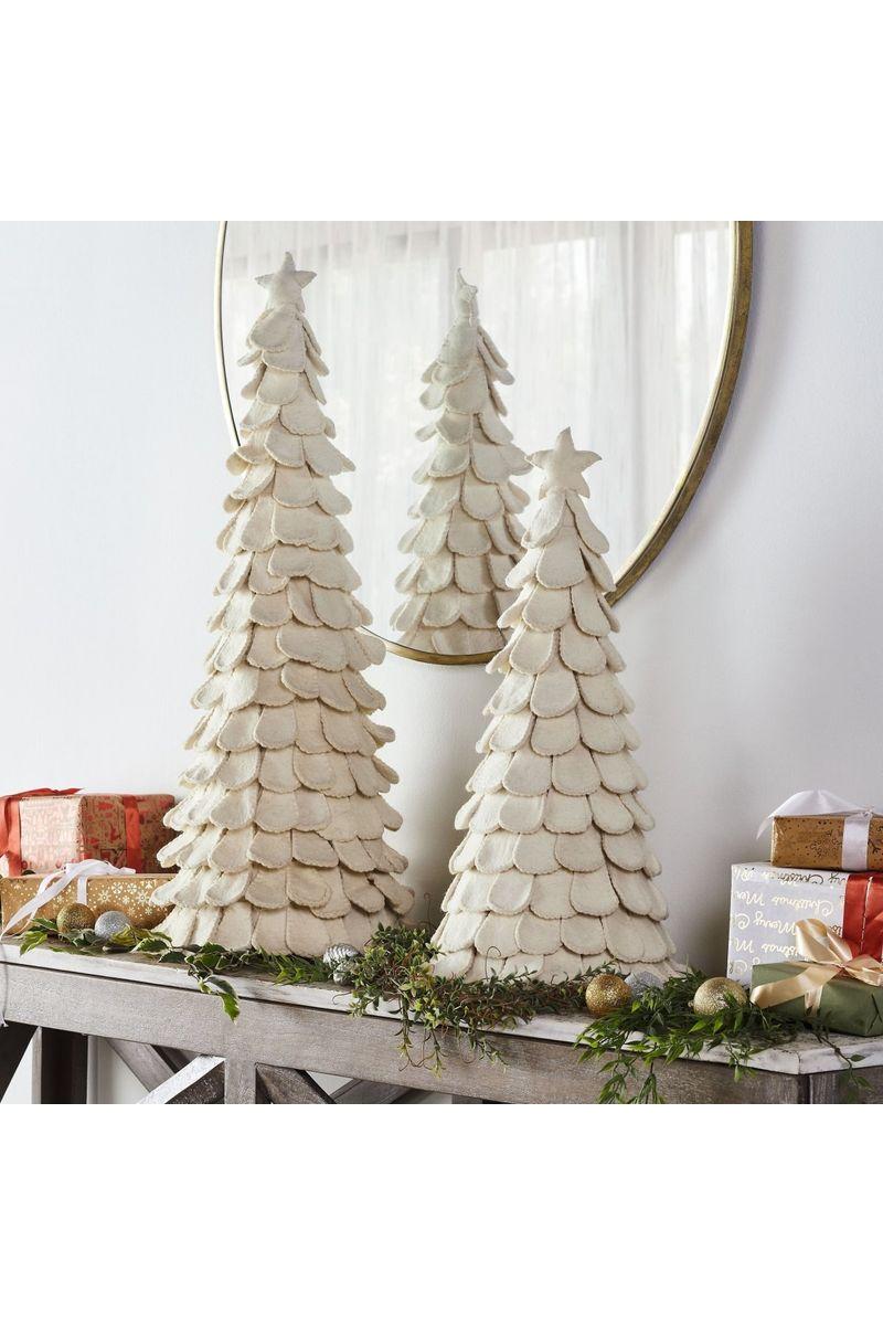 Shop For Cream Tabletop Christmas Trees, Set of 2 at Michelle's aDOORable Creations