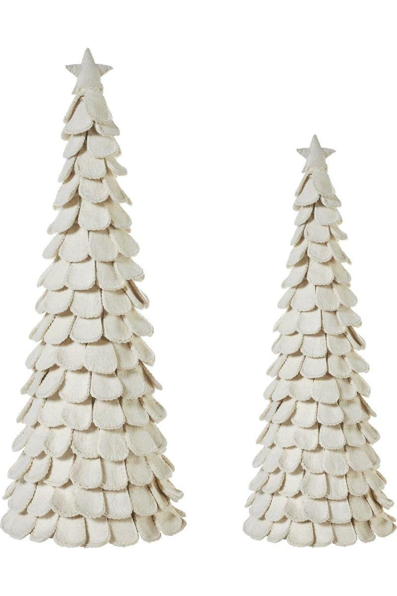 Shop For Cream Tabletop Christmas Trees, Set of 2 at Michelle's aDOORable Creations