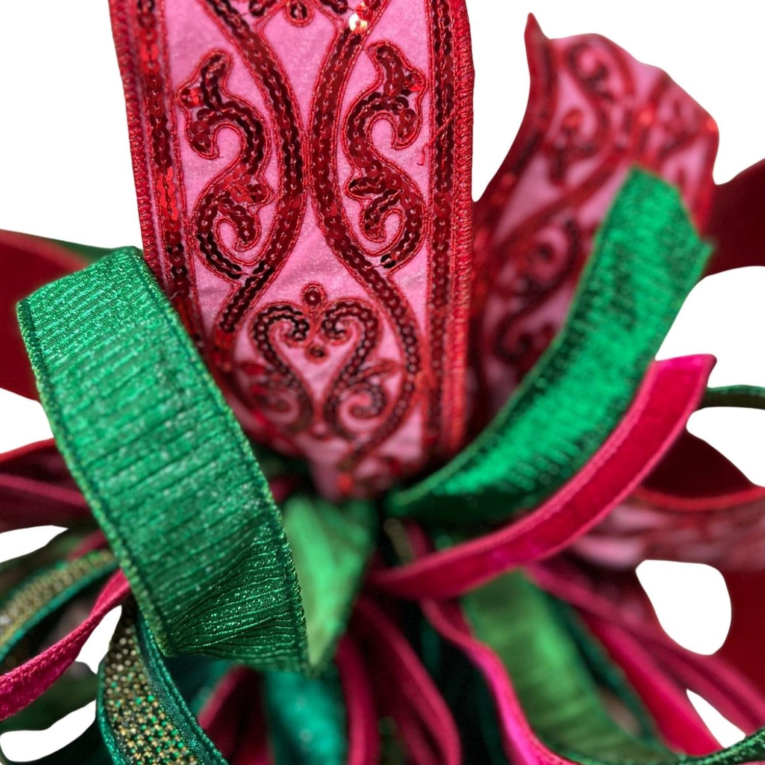 Shop For Deluxe Pink Green Jewel Bow