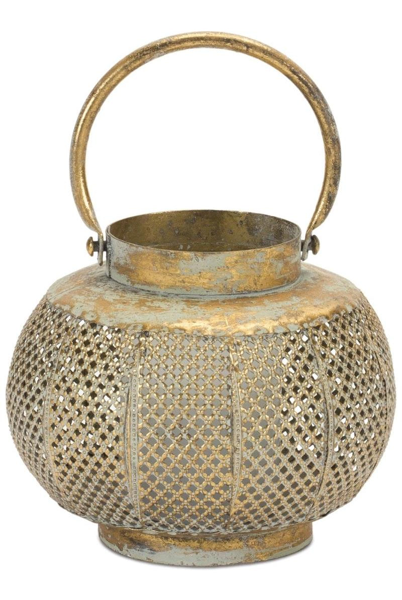 Shop For Distressed Punched Metal Lantern 7.5"D 87275DS