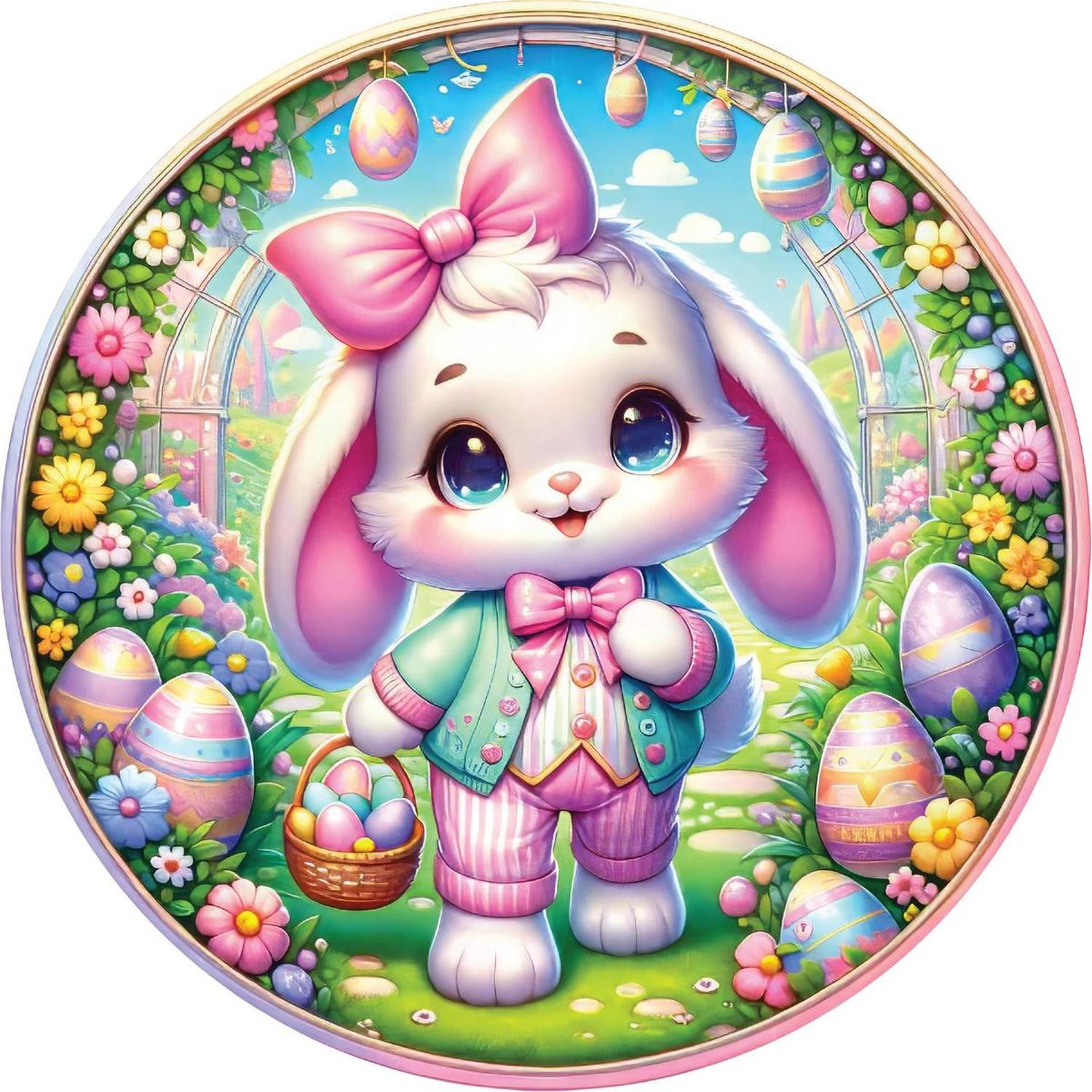 Easter Bunny and Eggs 2D Sign