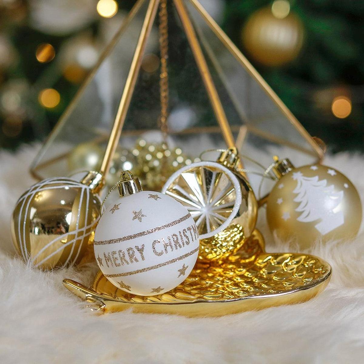 Shop For Elegant Gold and Glitter Ornaments (Set of 9)