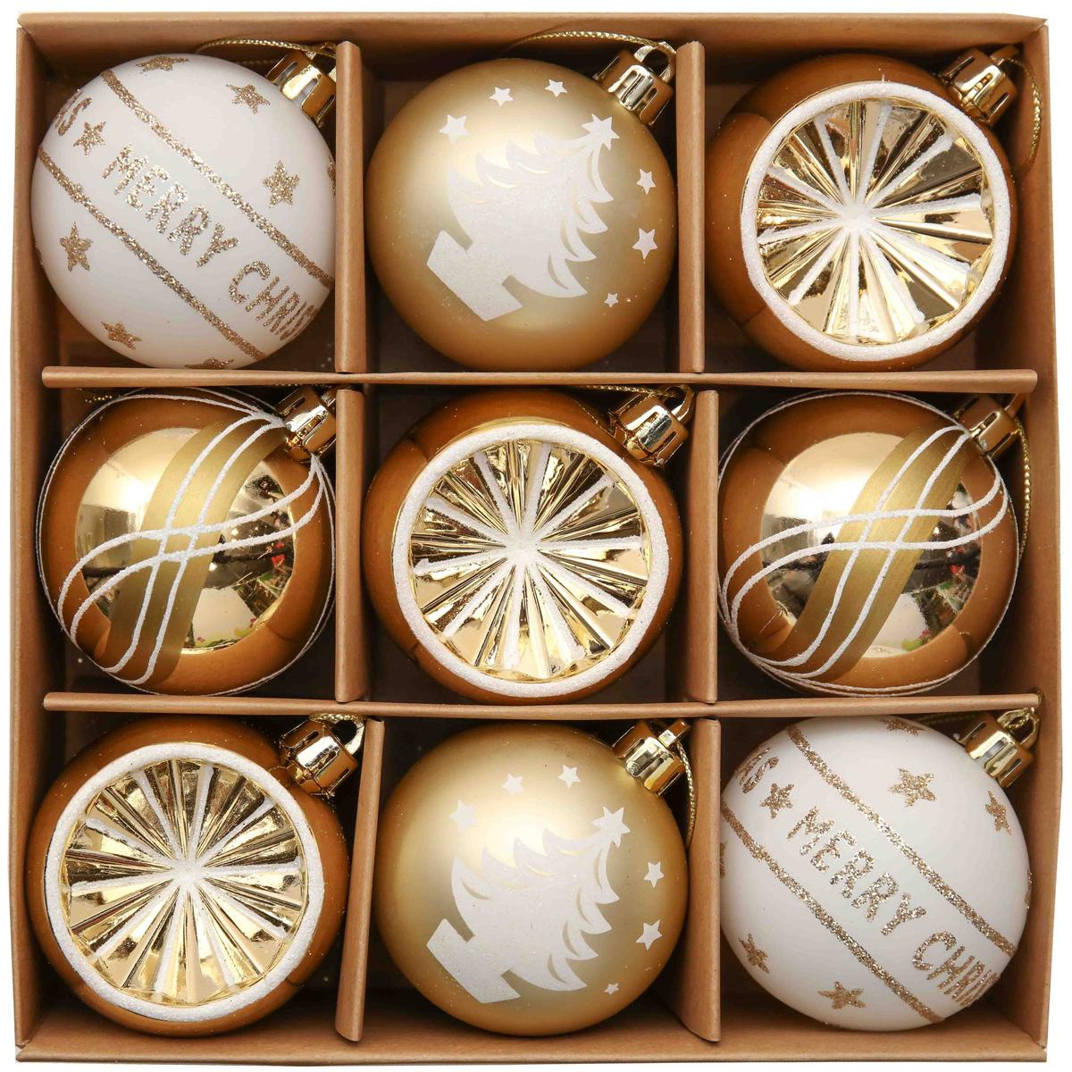 Shop For Elegant Gold and Glitter Ornaments (Set of 9)