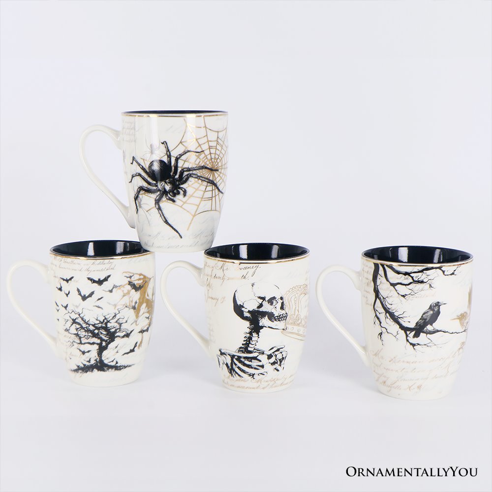 Shop For Elegant Halloween Goth Set of 4 Ceramic Mugs