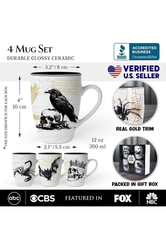 Shop For Elegant Halloween Goth Set of 4 Ceramic Mugs