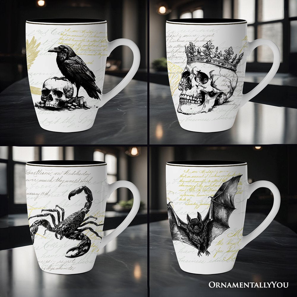 Shop For Elegant Halloween Goth Set of 4 Ceramic Mugs