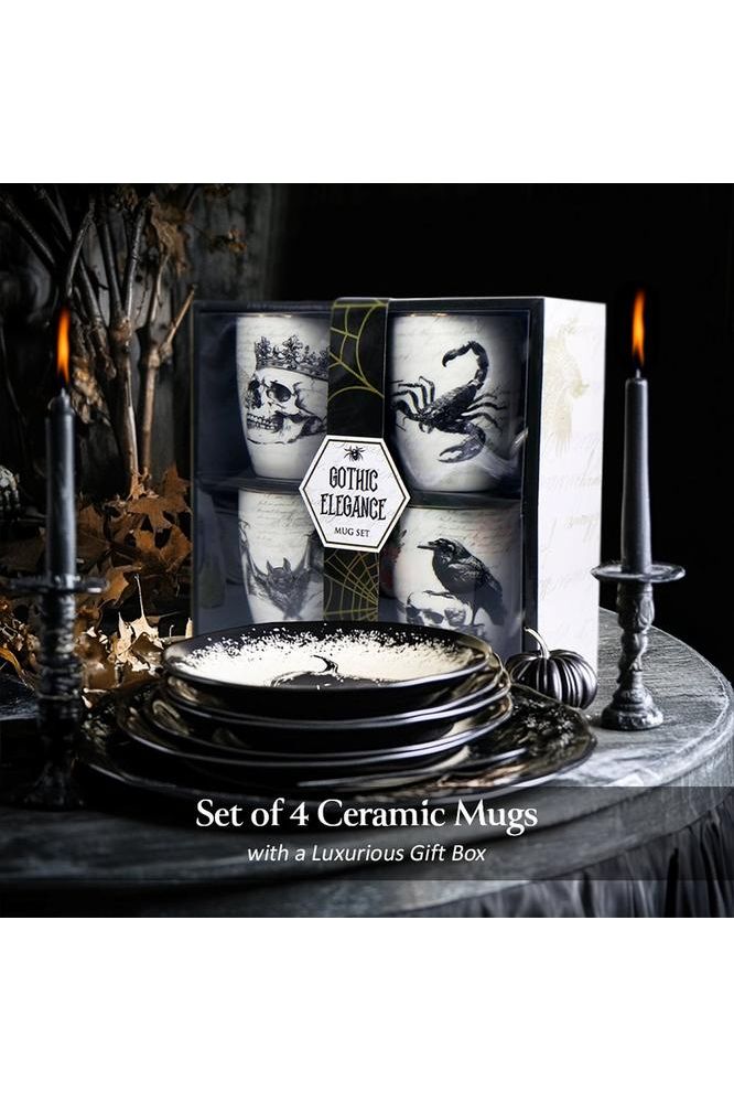 Shop For Elegant Halloween Goth Set of 4 Ceramic Mugs