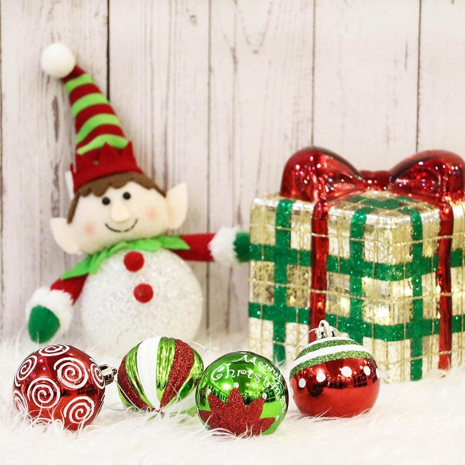 Elf Theme Christmas Ornament, Set of 9