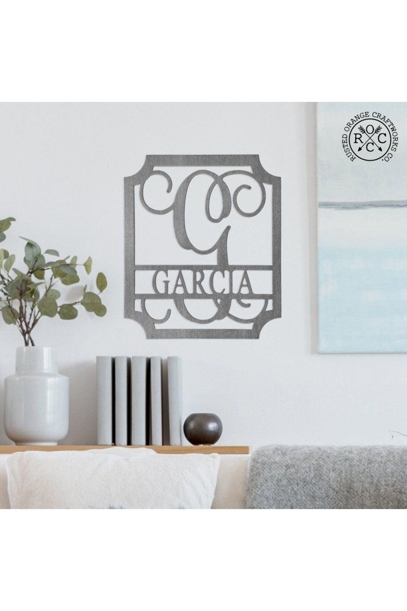 Shop For Embellished Monogram - Personalized Metal Family Name Sign at Michelle's aDOORable Creations