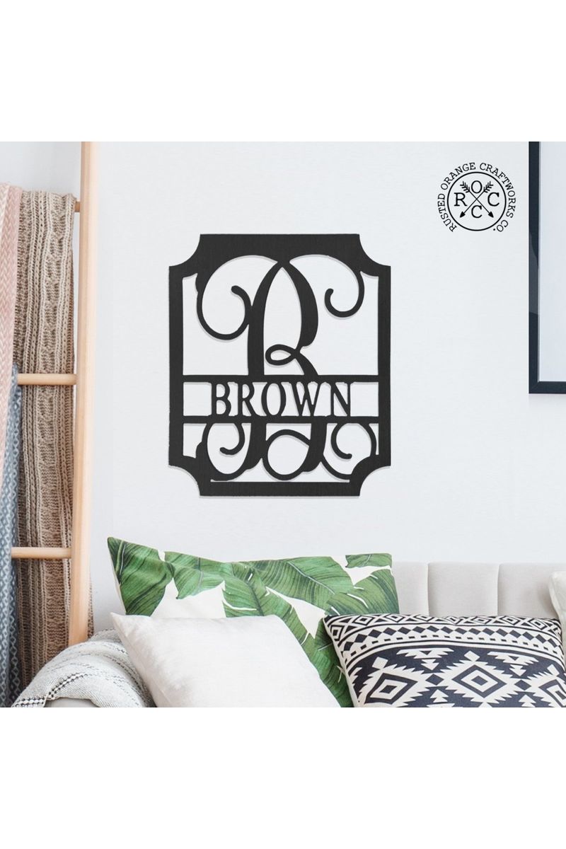 Shop For Embellished Monogram - Personalized Metal Family Name Sign at Michelle's aDOORable Creations