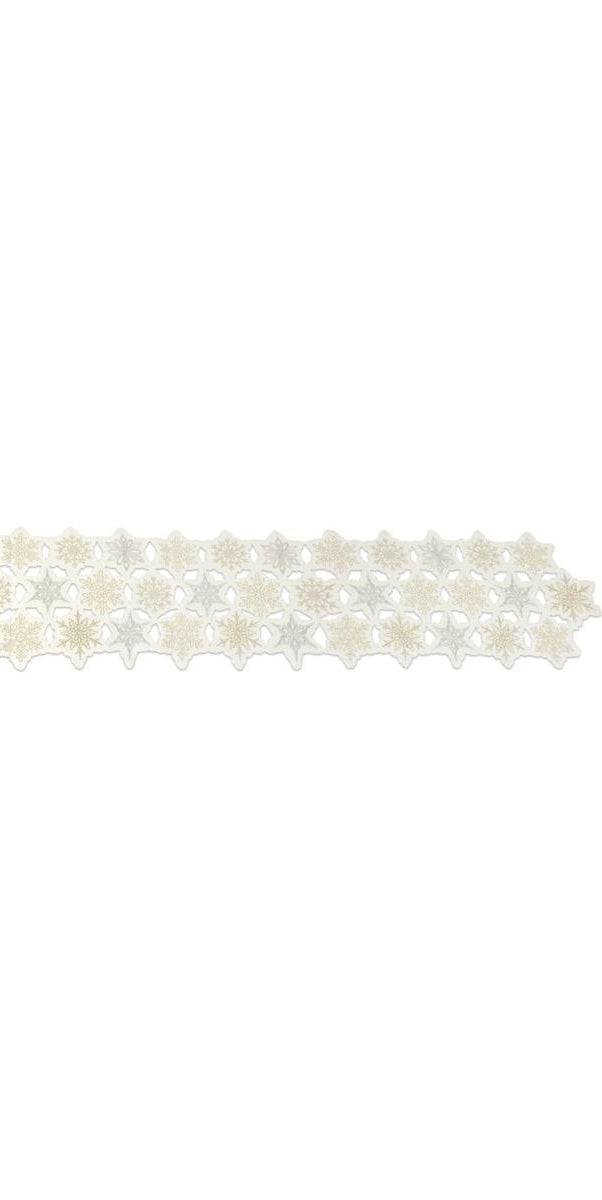 Shop For Embroidered Snowflake Table Runner 87019DS