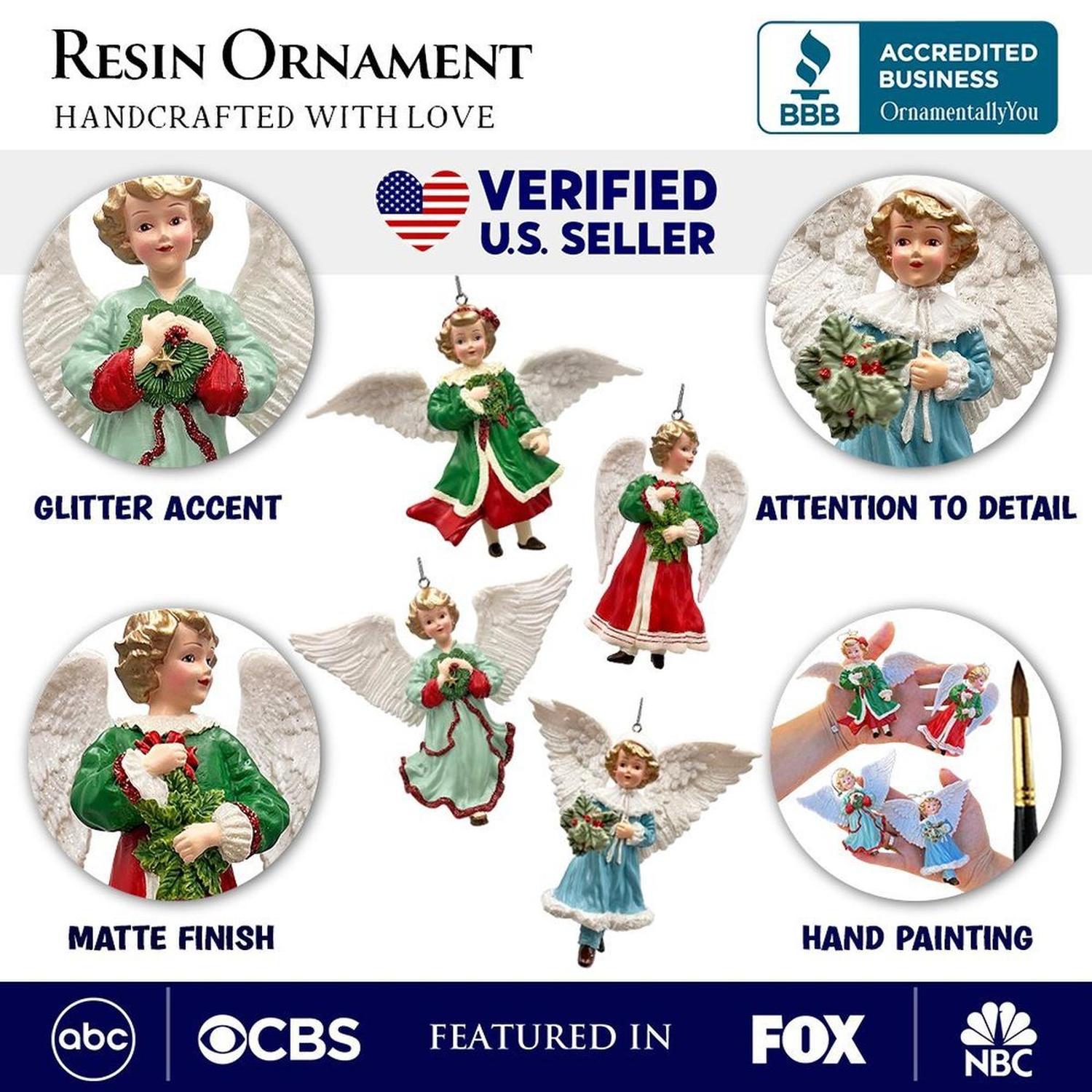 Enchanted Vintage Angel Ornaments, Set of 4