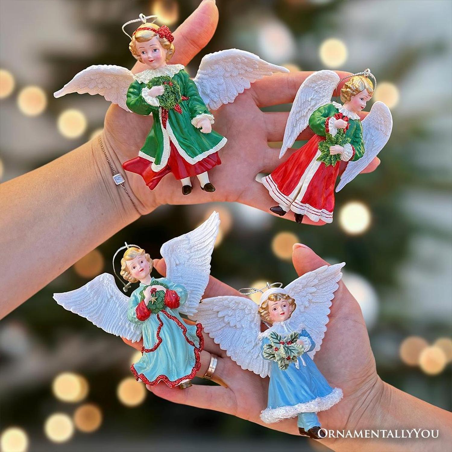 Enchanted Vintage Angel Ornaments, Set of 4