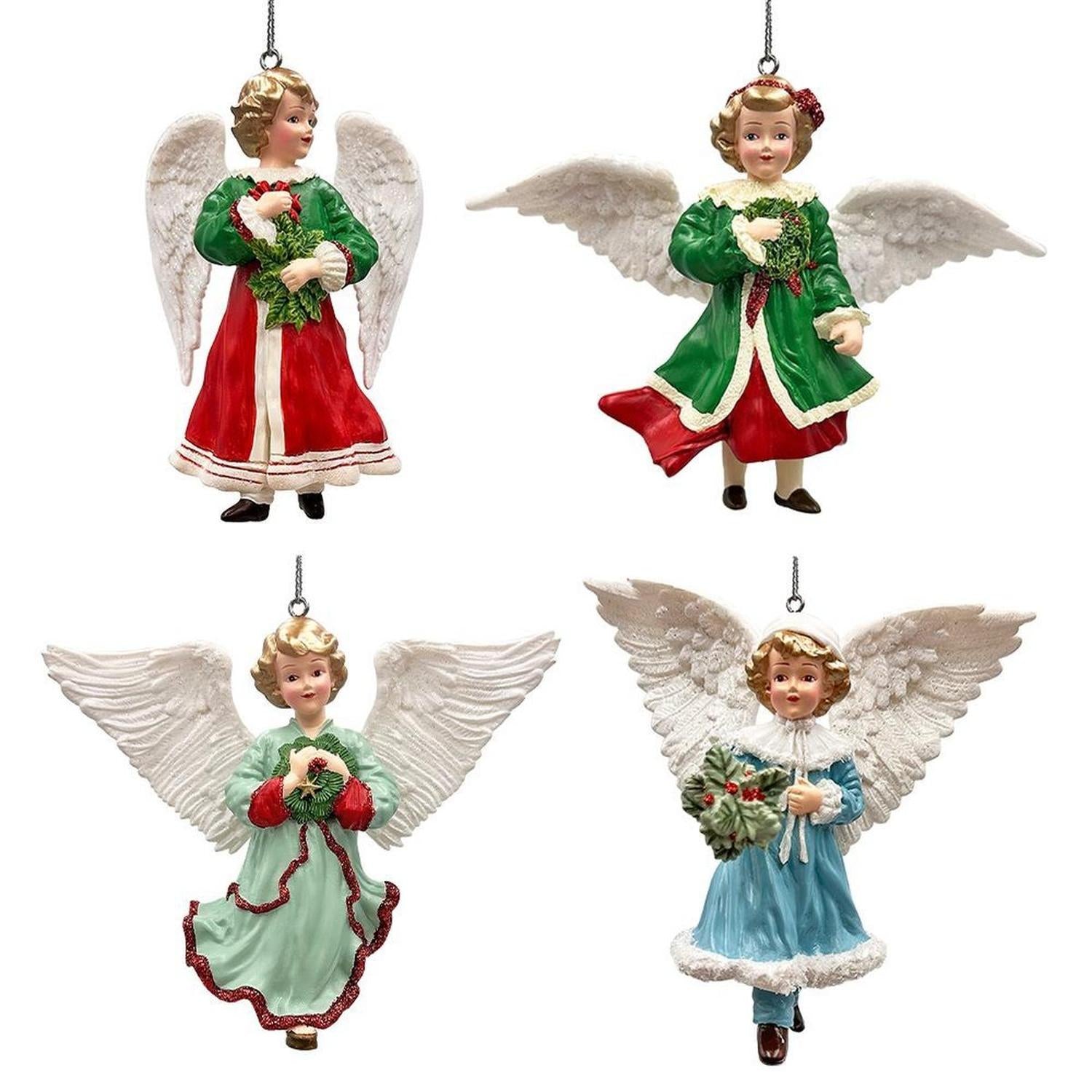 Enchanted Vintage Angel Ornaments, Set of 4