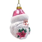 Shop For Enchanting Pink Santa Head Glass Ornament