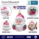 Shop For Enchanting Pink Santa Head Glass Ornament