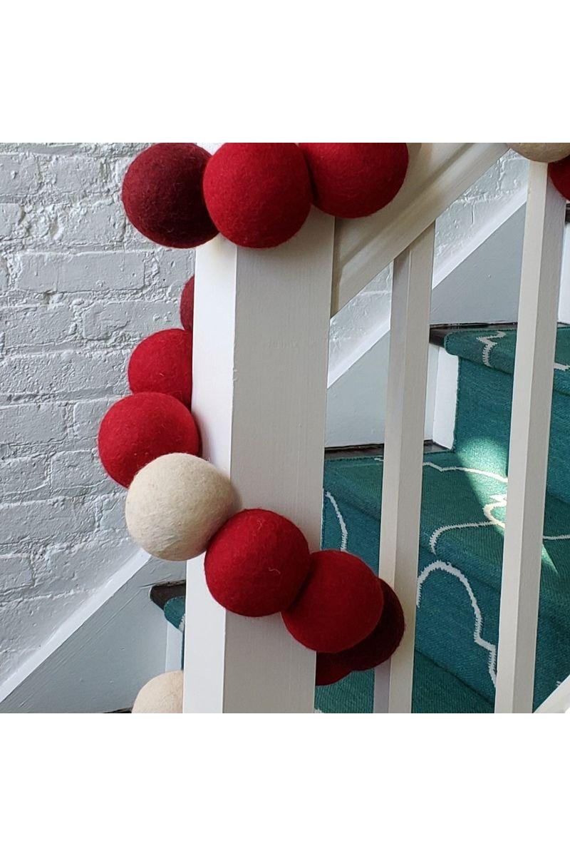 Shop For Enormous Christmas Garland Red, and Cream Balls 6' at Michelle's aDOORable Creations