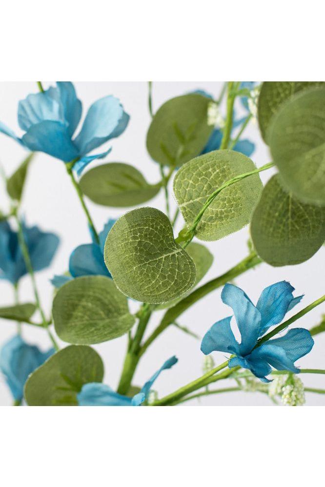 Shop For Fabric Flower Eucalyptus Spray: Light Blue at Michelle's aDOORable Creations