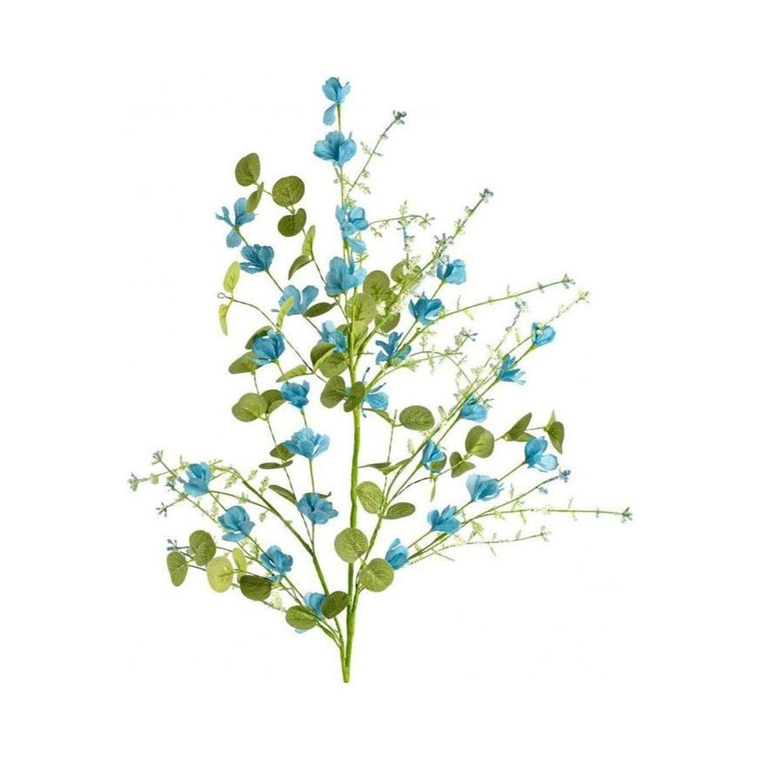 Fabric Flower Eucalyptus Spray: Light Blue