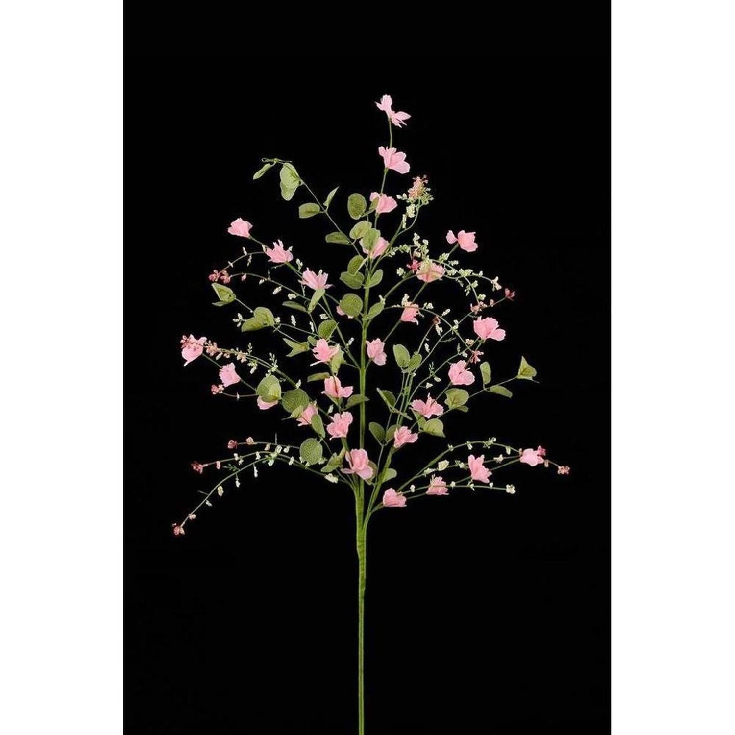 Fabric Flower Eucalyptus Spray: Pink