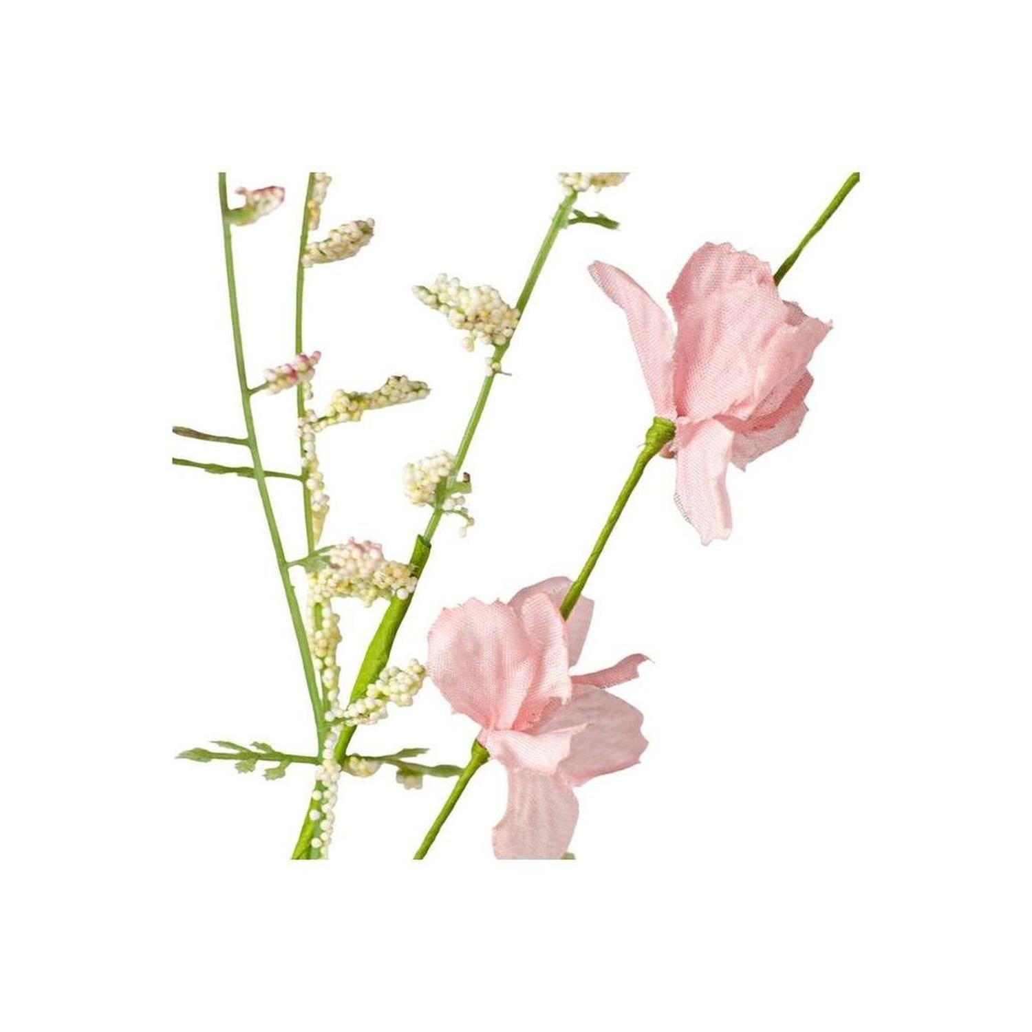 Fabric Flower Eucalyptus Spray: Pink