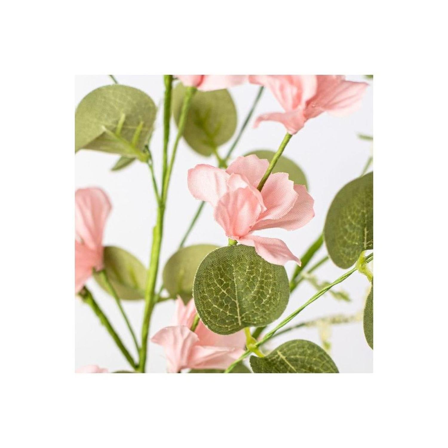 Fabric Flower Eucalyptus Spray: Pink