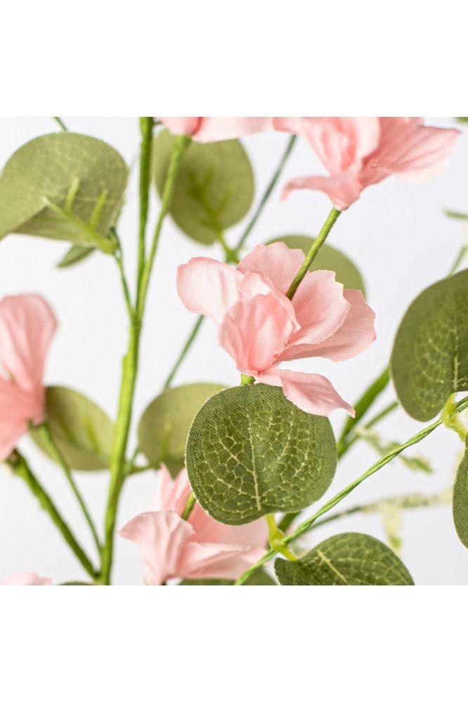 Shop For Fabric Flower Eucalyptus Spray: Pink at Michelle's aDOORable Creations