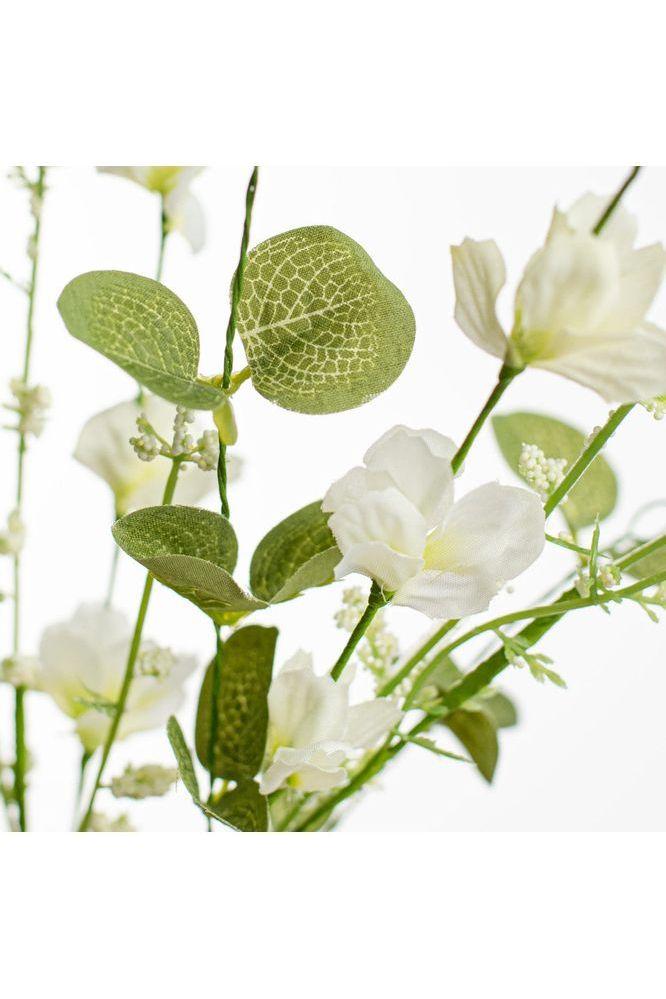 Shop For Fabric Flower Eucalyptus Spray: White at Michelle's aDOORable Creations