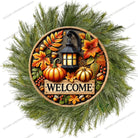 Shop For Fall Foliage Lantern Welcome Round Sign