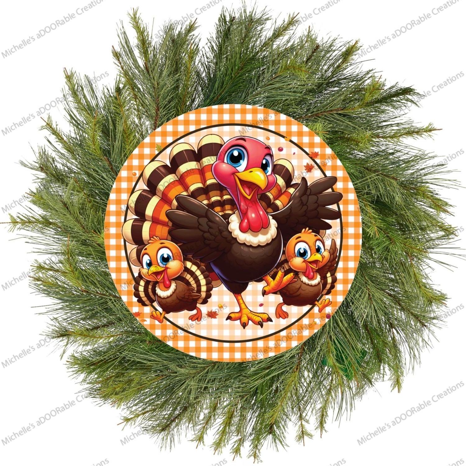 Fall Smiling Turkey Thanksgiving Sign