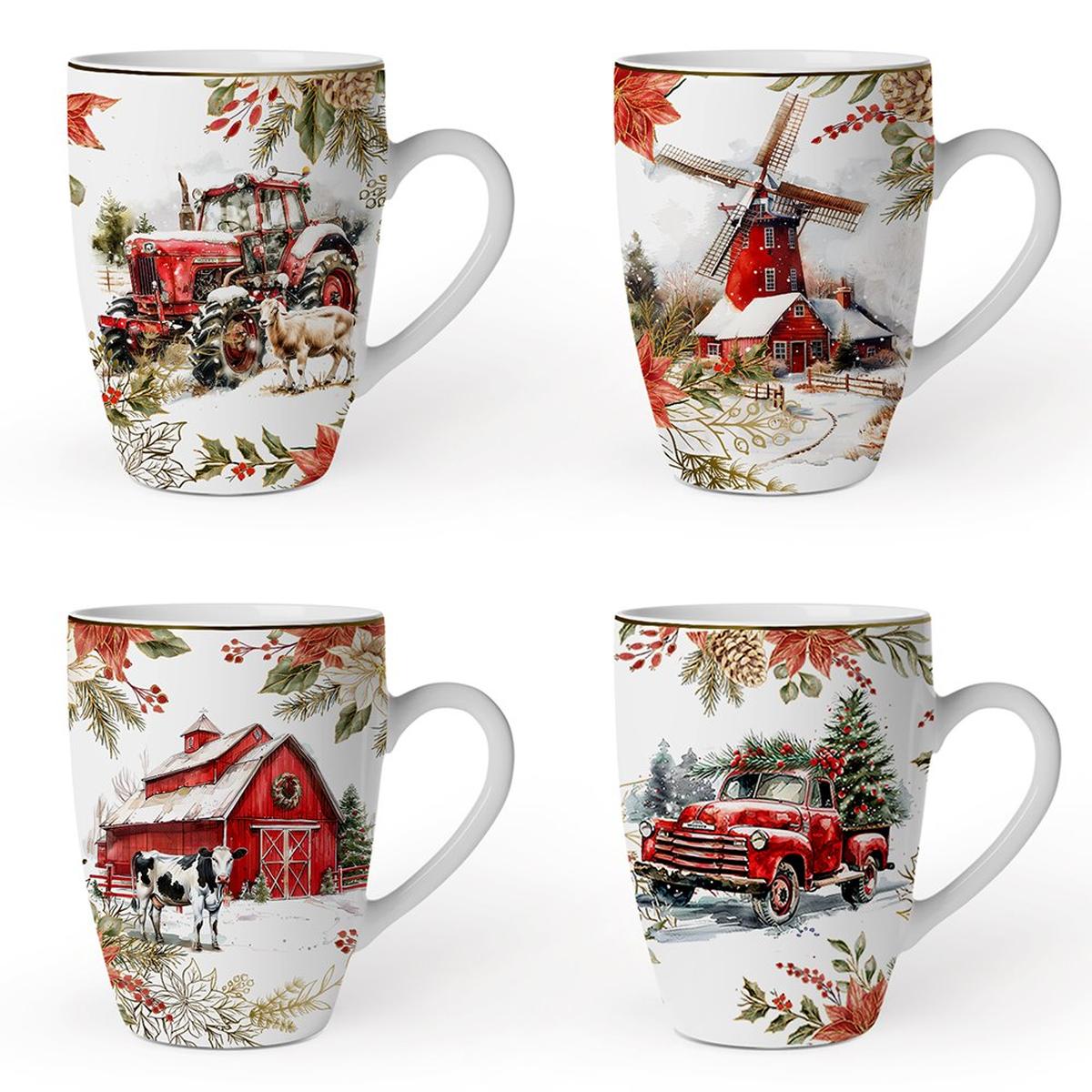 Shop For Fancy Farmhouse Holiday Mugs (Set of 4)
