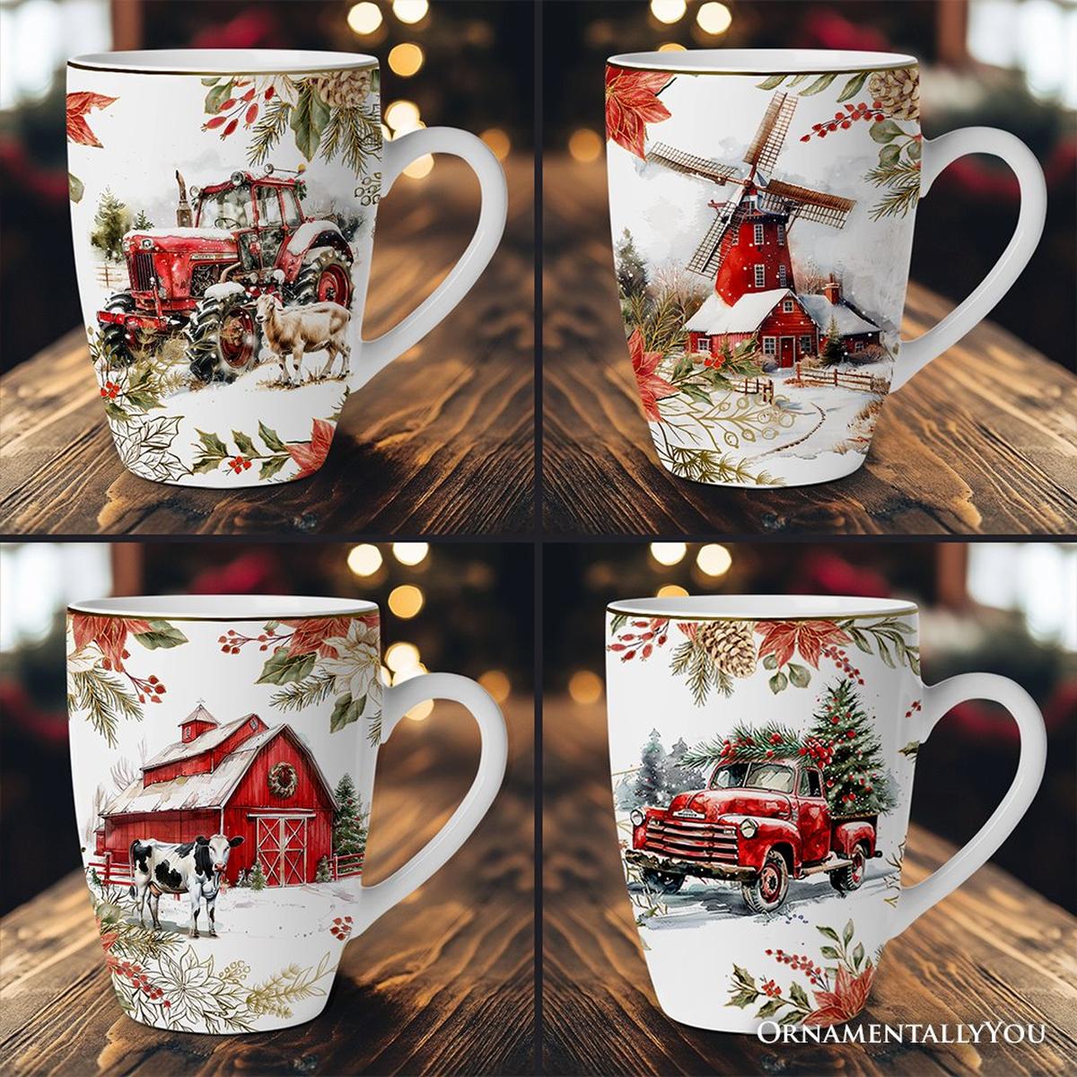 Shop For Fancy Farmhouse Holiday Mugs (Set of 4)